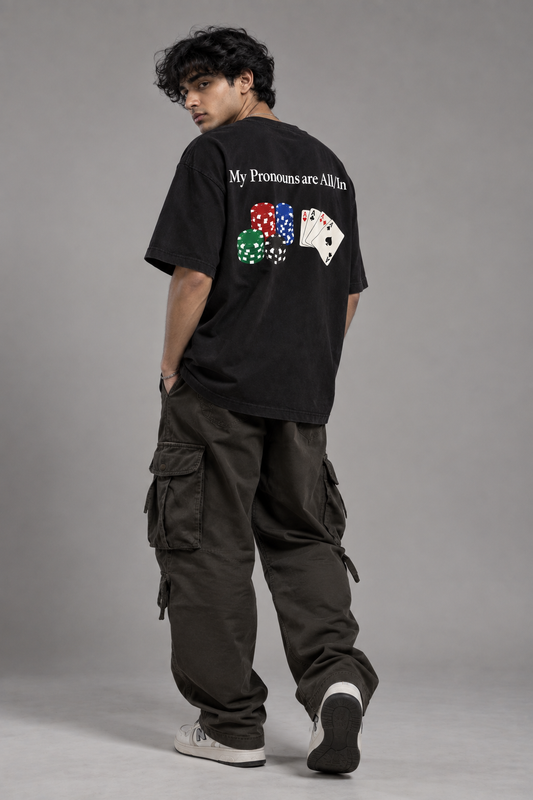 My Pronouns Are All/In — Oversized Graphic T-Shirt