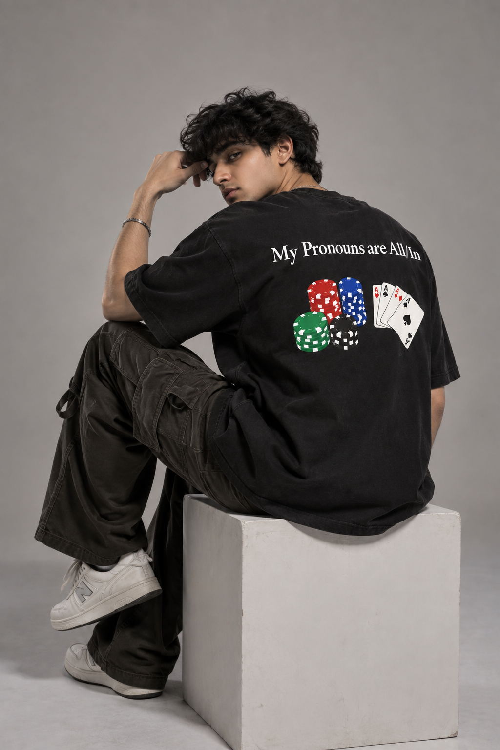 My Pronouns Are All/In — Oversized Graphic T-Shirt